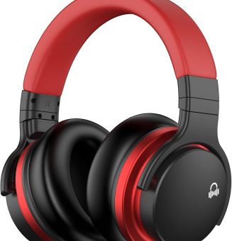 MOVSSOU E7 Active Noise Cancelling Headphones Bluetooth Headphones Wireless Headphones Over Ear with Microphone Deep Bass, Comfortable Protein Earpads, 30 Hours Playtime for Travel/Work, Black
