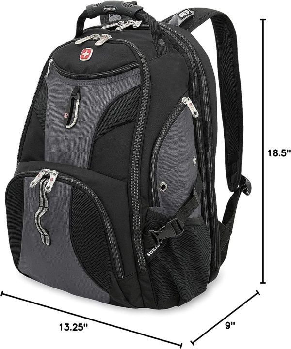 SwissGear 1900 Scansmart TSA 17 Laptop Backpack, Grey/Black, 19-Inch - Image 7